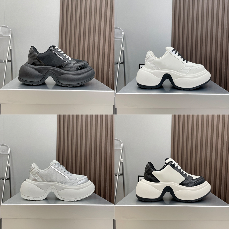 SMFK Ripple Platform Sneakers With Cross Flower Women Mesh Trainers Dad Shoes Breathable Jogging Casual Shoe Laced Leather Sports Tennis 767