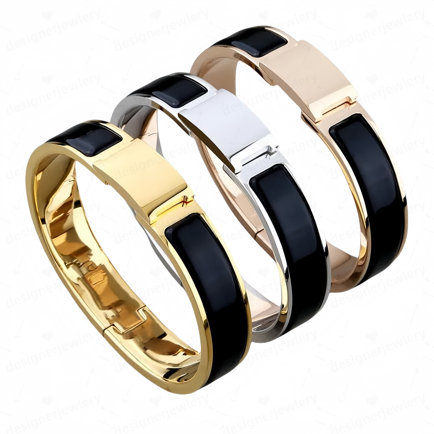 Gold jewelry charm clic bracelet designer fashion bangle women men stainless steel material non allergenic non fading couples party gift silver d-image-928697775