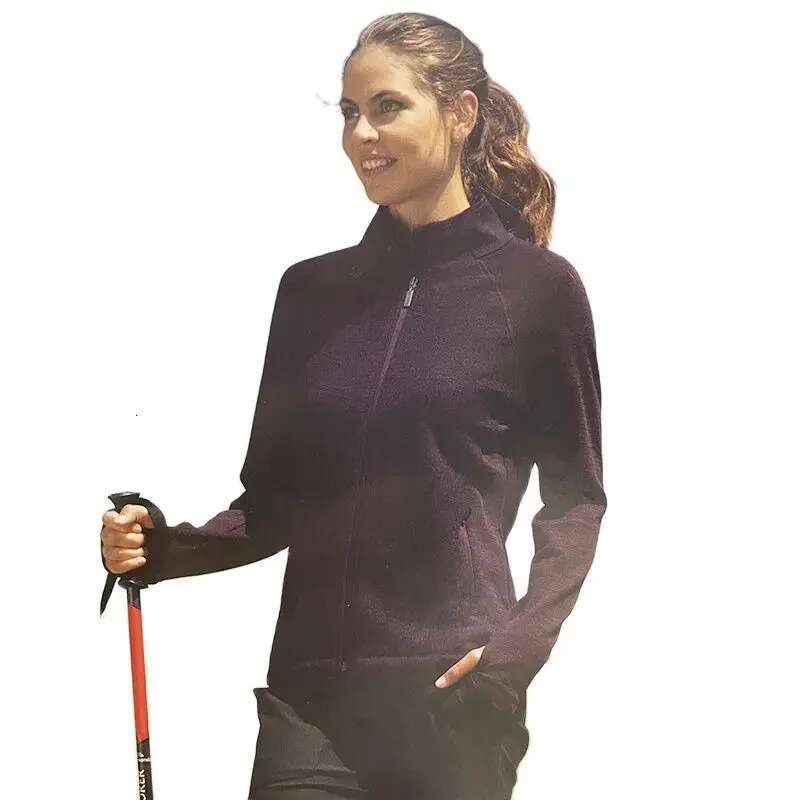 Women's Merino Wool Full Zip Heavyweight 300G Womens Sweatshirt Stand-Up Collar Long Sleeve Jacket Outdoor