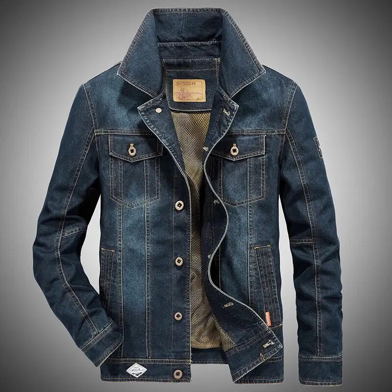 Denim mens jacket Spring and Autumn motorcycle fashionable streetwear highquality coat clothing MY926 250312
