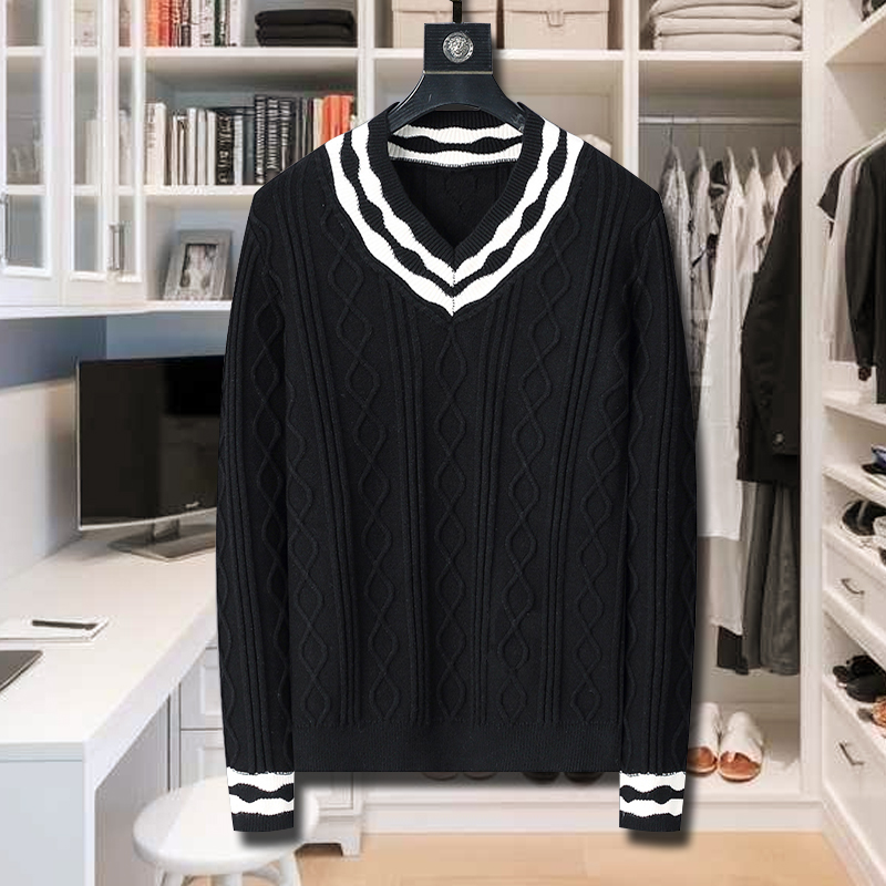 Mens Sweaters Fashion Men&#039;s Casual Round Long Sleeve Sweater Men Women Letter Printing Sweaters-image-798306258