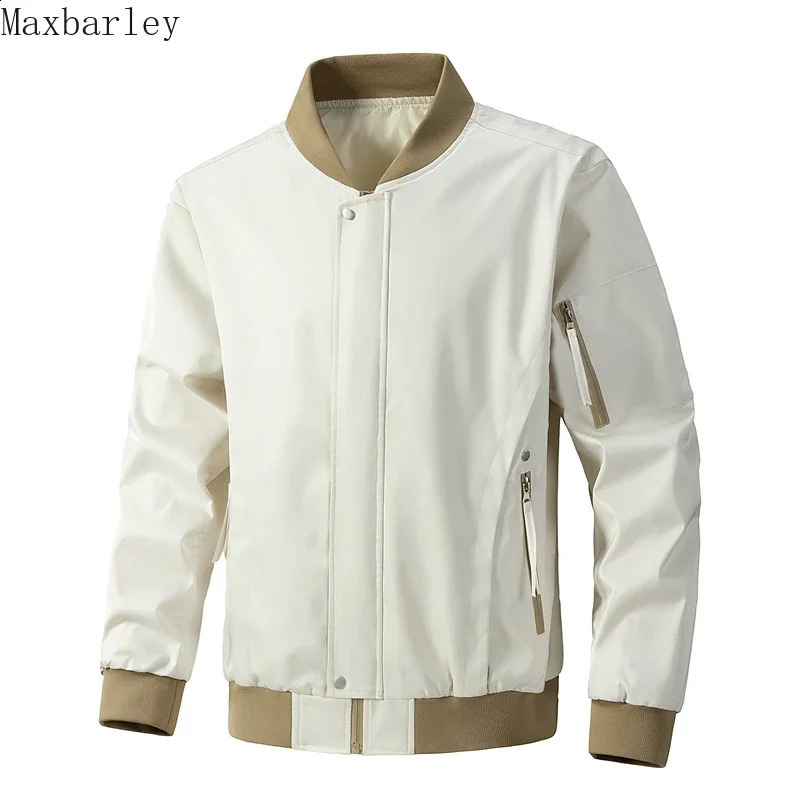 Baseball jacket mens springsummer item solid color zipper casual loose street clothing 7XL 8XL 250312