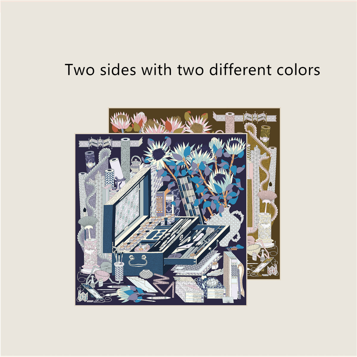 Foulard en soie sergé à deux faces 53CM femmes bandanas carrés ourlets châles roulés printemps été foulards de cheveux accessoires cadeau mère 53