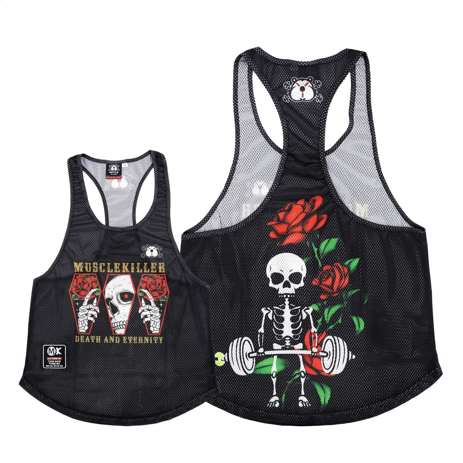 Skull Rose Sports and Leisure Style Gym Sleeveless Quick Drying Minimalist Summer Slim Fit Tank Top 250311