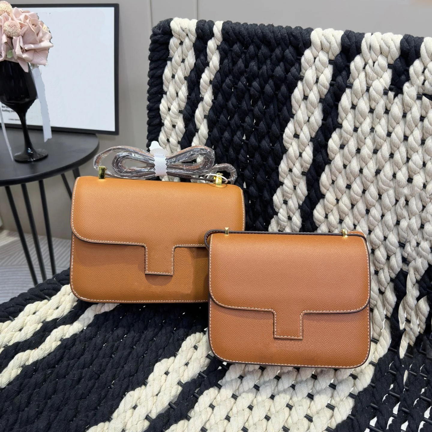 Designer Shoulder Bag Classic Golden Buckle Women&#039;s Bag Luxury Brand Leather Fashion Crossbody Bag New High Quality Small Square Bag Multi f-image-944862714