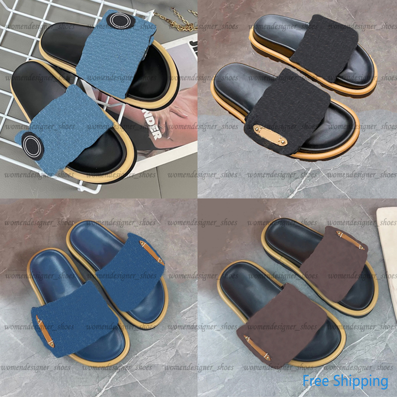 Pillow Slides Designer Womens Sandals Flat Heels Classic Printing Leather Beach Sliders Fashion Woman Man Slippers Brown Black Fuchsia Sandles Ca-image-999276451