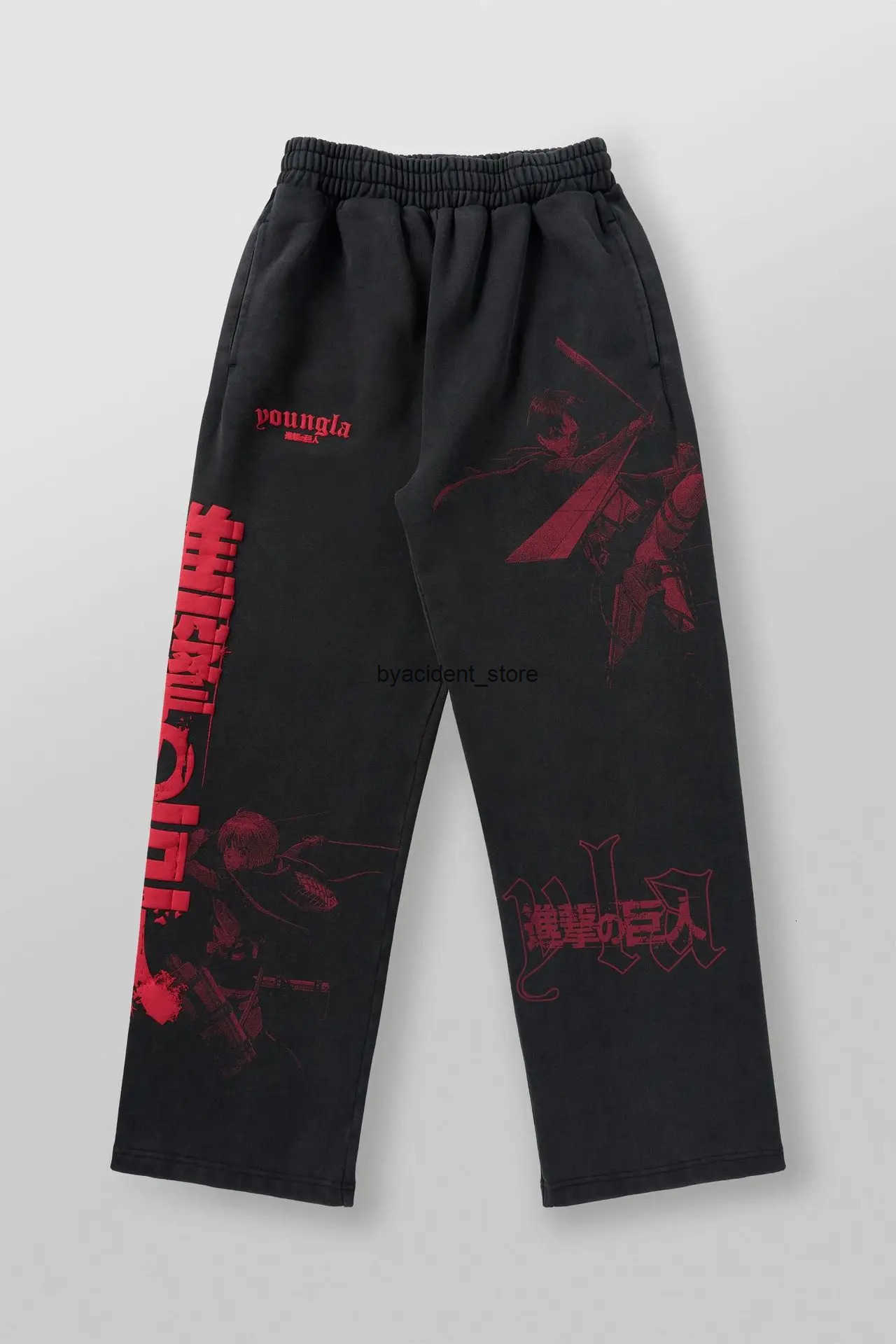 Pantalon masculin American Youngla Joint Anime Formation décontractée Jogging Jogging Cotton Tissu imprimé Pantalon de jambe large 241028 Q250314