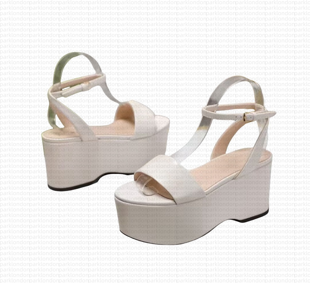 Sandales à plateforme de créateur pour femmes, sandales en cuir Pu en tissu de luxe avec mors de cheval, lettres 30769
