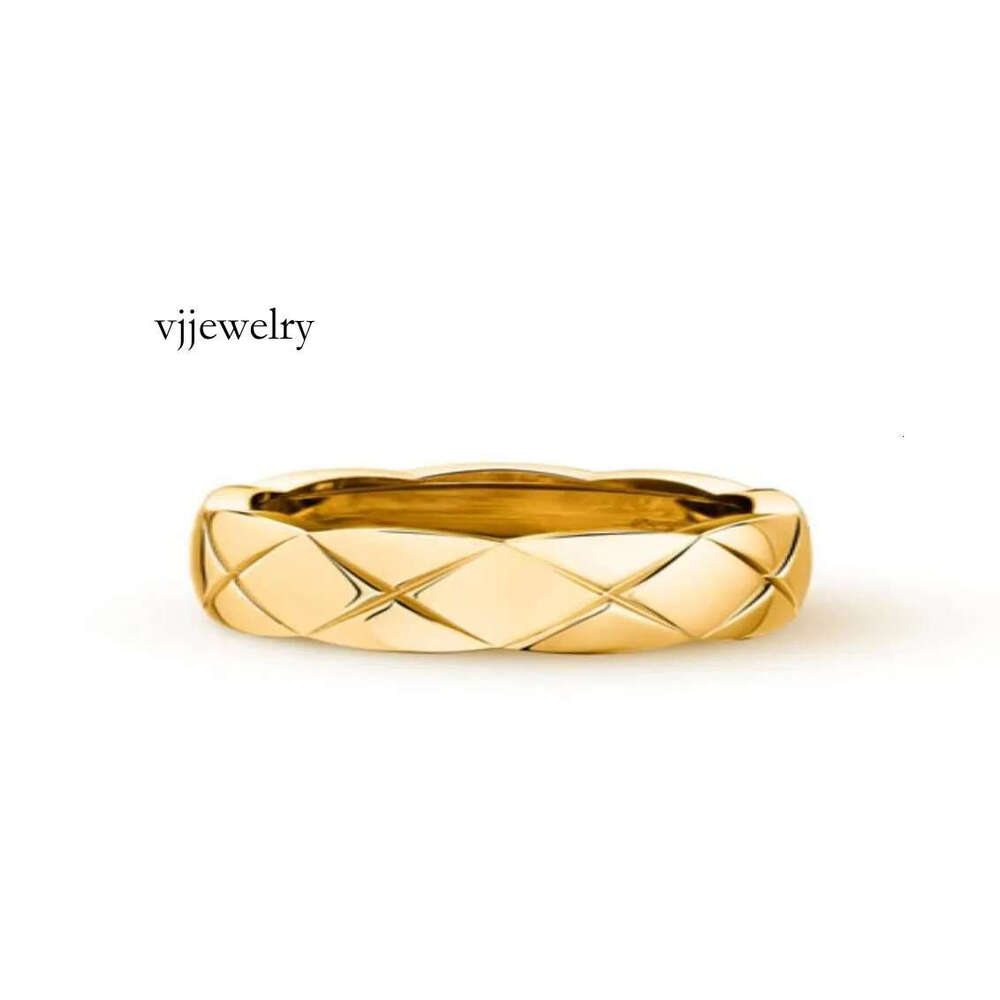 Bague exquise losange vérifier bague en or classique avec bague de créateur de diamant femmes hommes 3 largeurs bijoux de créateur Convient à dif