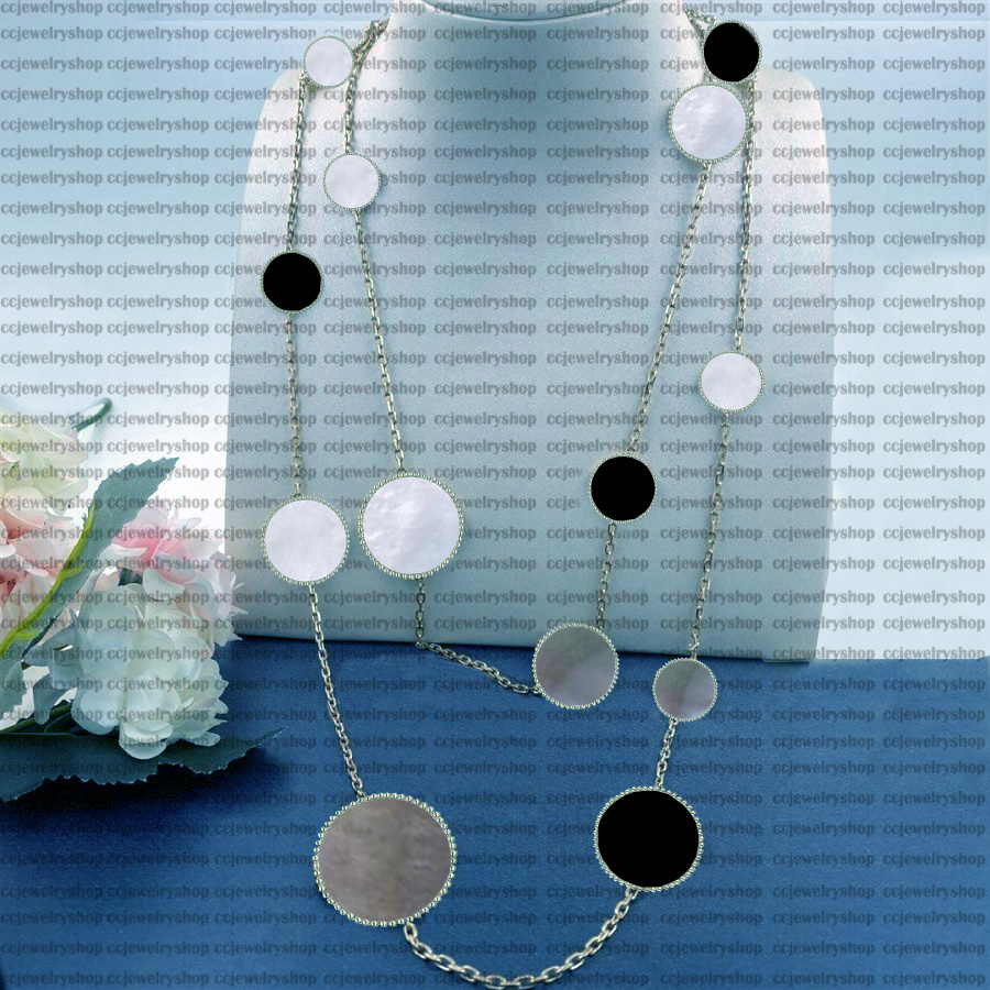 Fashion Classic Clover Long Necklaces 16 Pendants Mother-of-Pearl Stainless Steel Plated 18K for Women&Girls Valentine's Mother's Day J-image-744909155