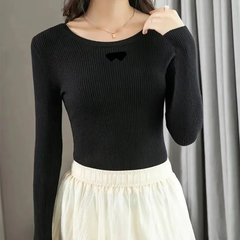 Designers Women&#039;s sweater rhinestone Great elasticity gentle sweater Long sleeved sweater autumn Stripe Beaded Long Sleeve Pullover 10 color-image-922729955