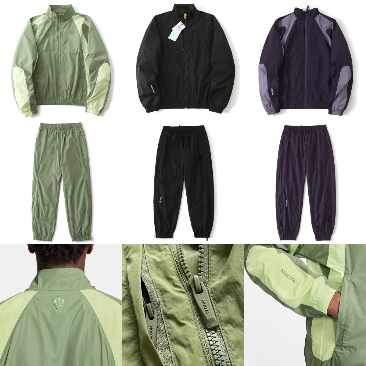 NOCTA Mens jackets windbreaker tracksuits sports 2 pieces set loose sportswear Jogger Hoodies pants overshirt Windproof running Suit Sweatshirts-image-942240729