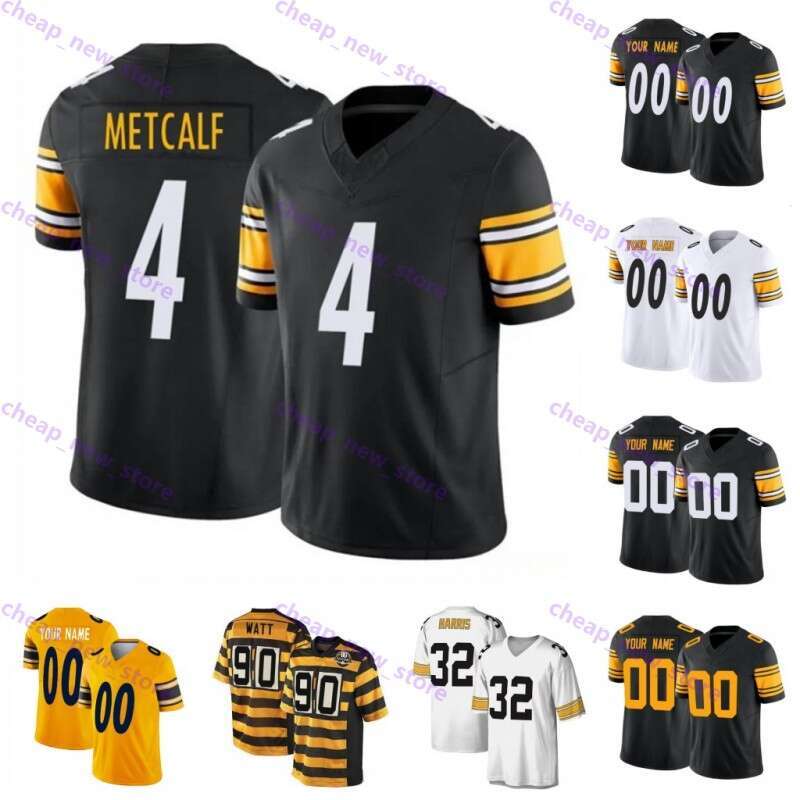 DK Metcalf Justin Fields TJ Watt Football Jersey George Pickens Joey Porter Jr Najee Harris Troy Polamalu Minkah Fitzpatrick Pat Freiermuth Patri-image-921651130