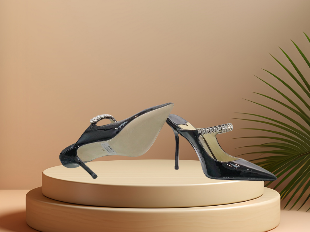 Mirror Master high quality designer shoes, high heel patent leather upper with classic rattan check rhinestones, luxury leather shoes formal shoes