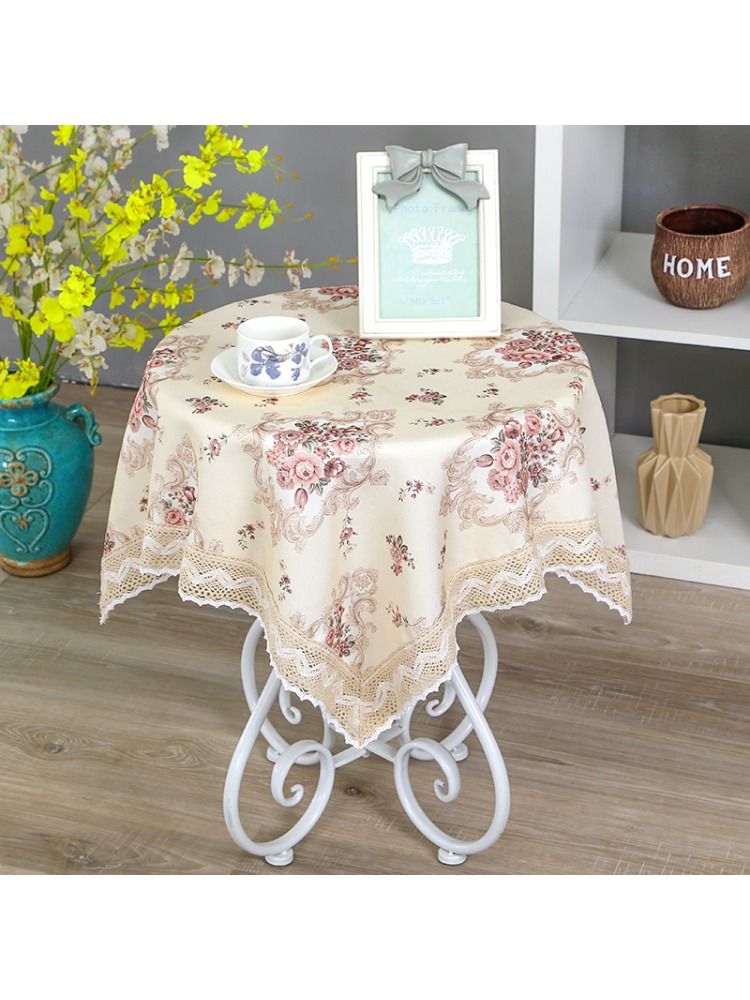 Embroidered Lace Dining Square Coffee Tablecloth Mat-image-1049126780