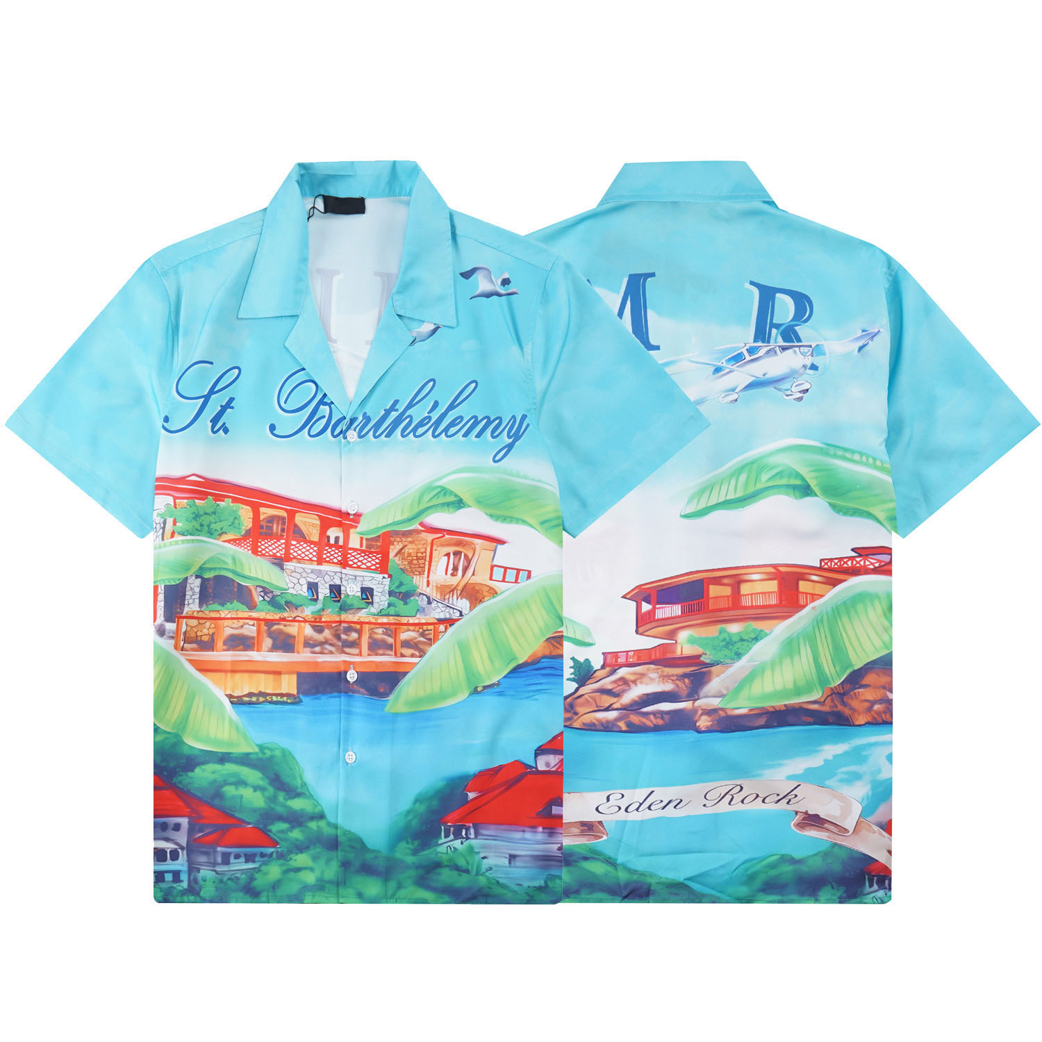 Men's designer shirt summer short sleeve casual button up shirt printed bowling shirt beach style breathable T-shirt clothing-image-997786997