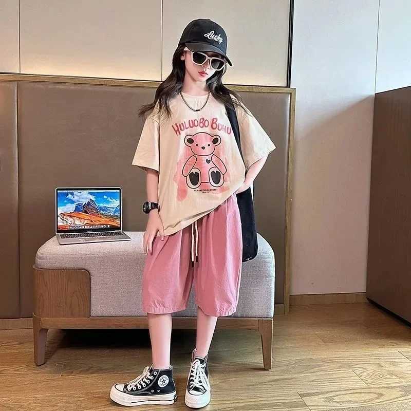 Vêtements adolescents d'été T-shirt ours de dessins pour enfants