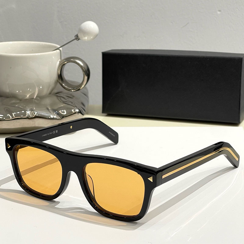 Iconic Designer Sunglasses Women Men Vintage Yellow Crystal lenses Sunglasses 12 Metal Plaque Square designer sunglasses UV400 Driving HD Vision