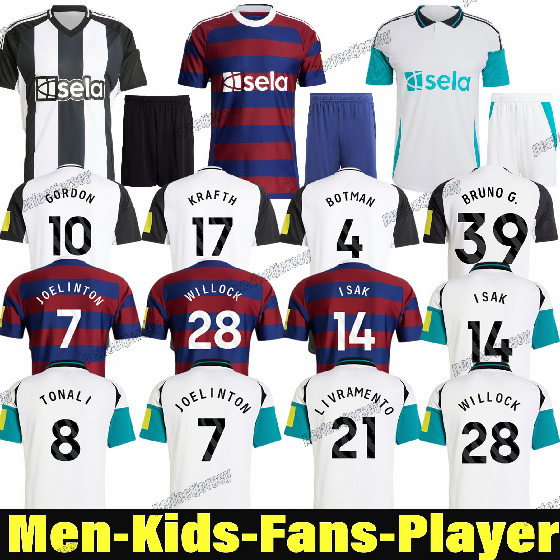 24 25 NewCaslte BRUNO G. soccer jerseys 2024 2025 WILSON SAINT MAXIMIN ISAK UnITeDS Football Shirt Home Away Third Set Fan Player Version men kid-image-979593085