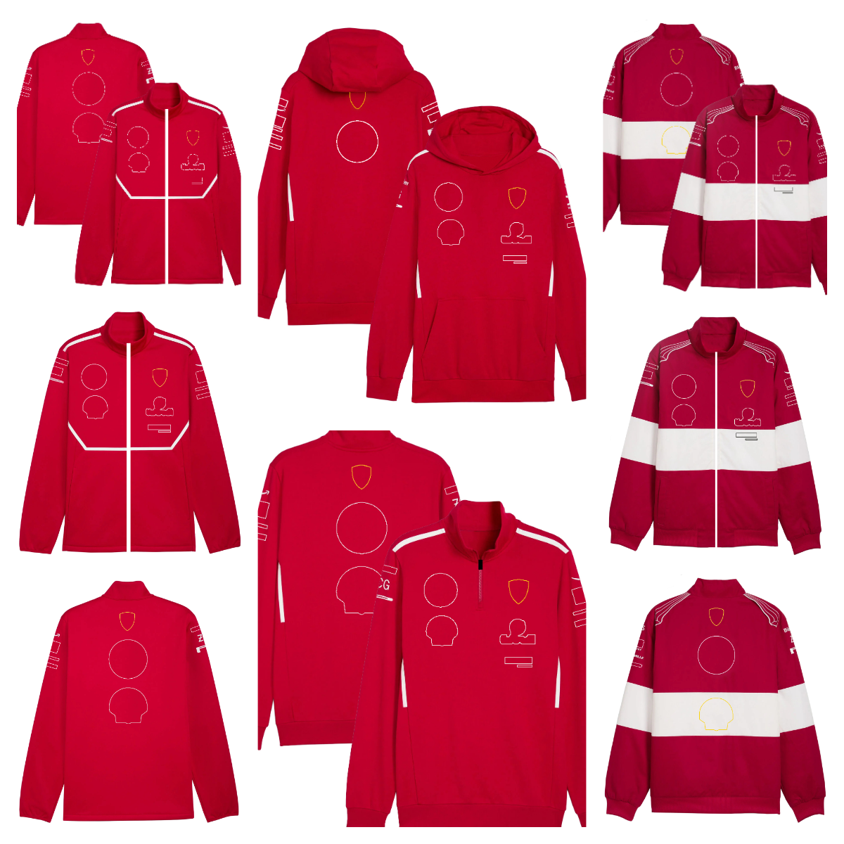 2025 Nouveau sweat à sweat de course rouge de l'équipe F1 Red Racing Unisexe
