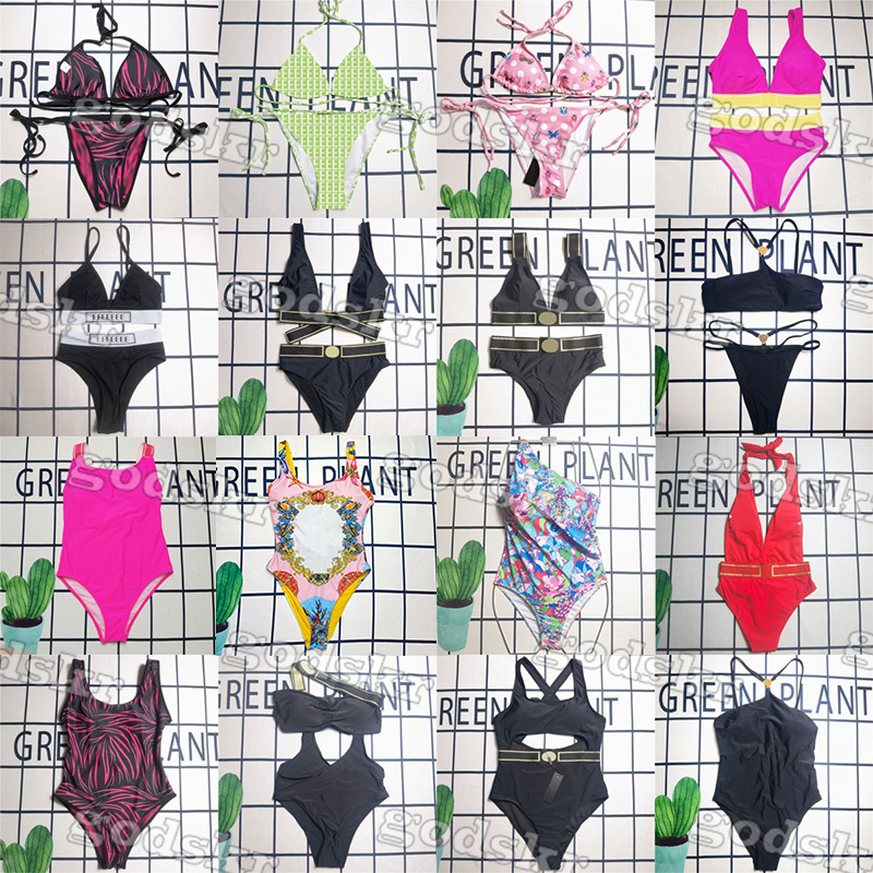 Maillots de bain multi-design pour femmes vintage Bikini de plage imprimé vintage Sexy halter Swim Fissure Summer Vacation Tenues surfant la nata