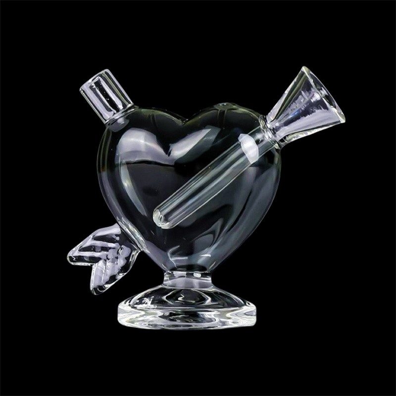 Tuyau de gyffine d'amour en verre créatif Pipe d'eau de couleur portable 2,7 pouces tube à main