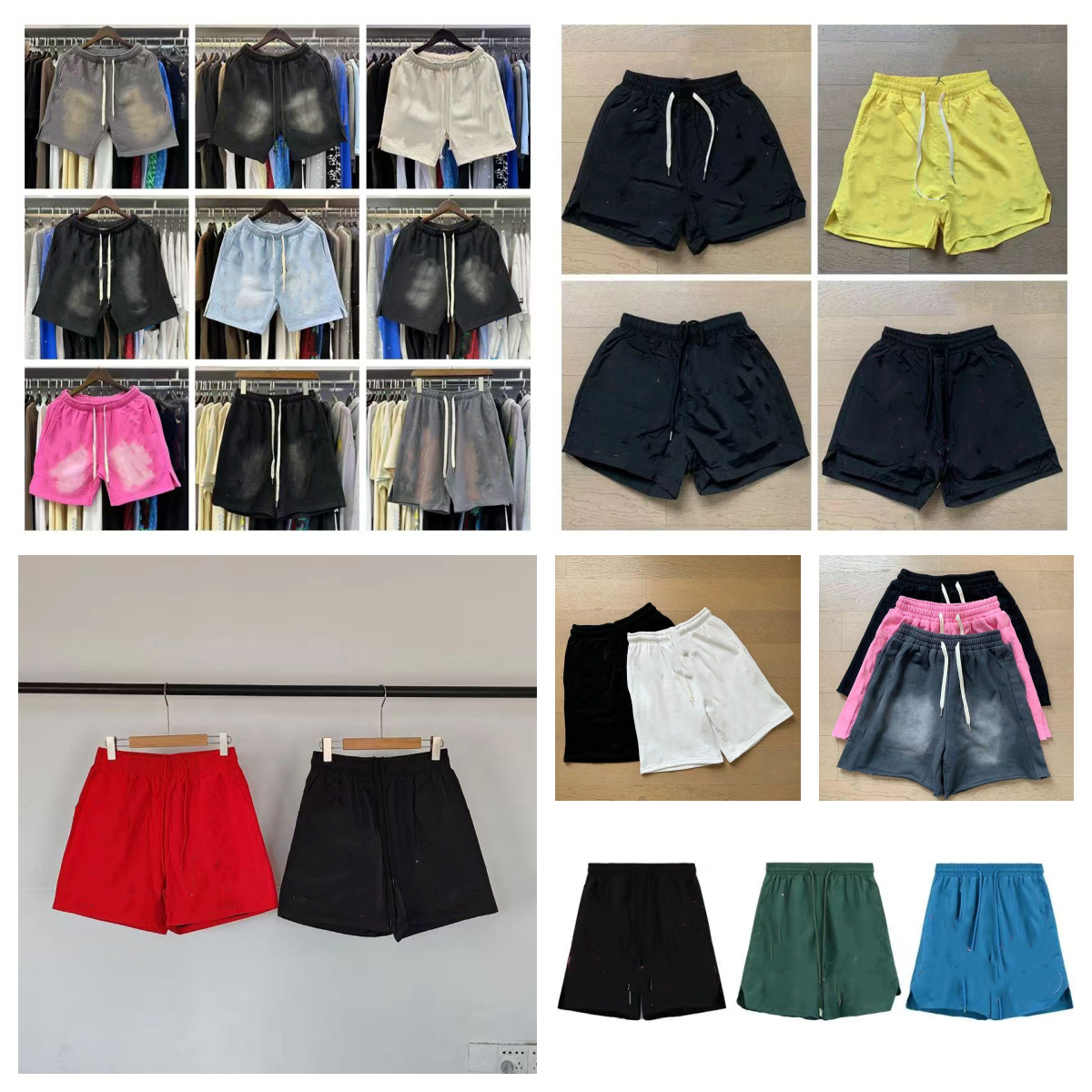 Men&#039;s Helleas Star Shorts Designer Shorts High Edition American fashion brand High Street wash made retro summer casual cotton shorts for me-image-941584162