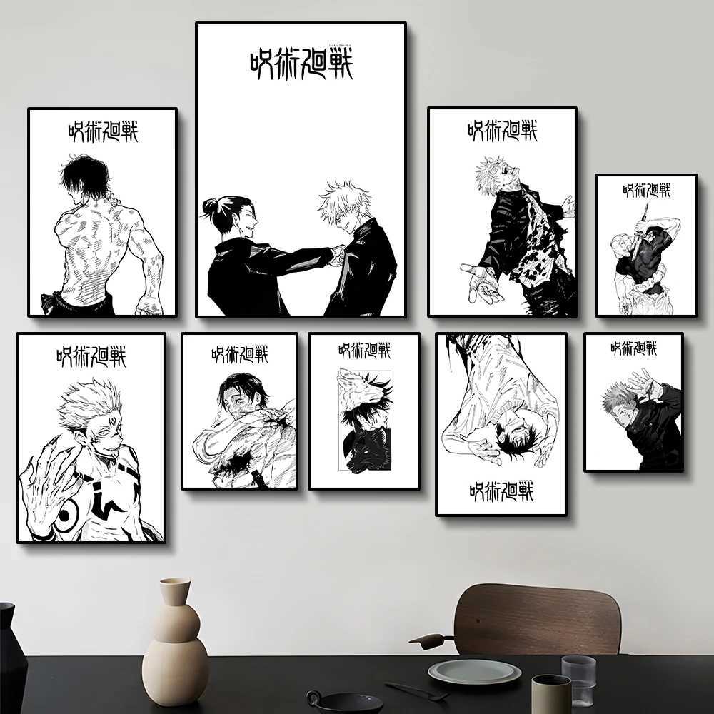 Jujutsu Kaisen Printed Poster Anime Character Itadori Yuji Gojo Satoru Fushiguro Toji Canvas Home Decoration Art Poster Frameless Y250318-image-1049313853