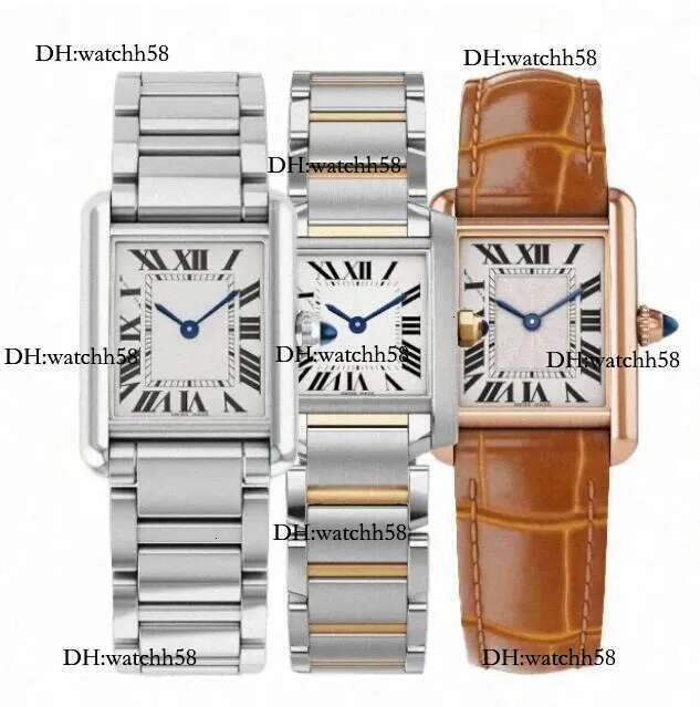U1 Top de qualité AAA Fashion Femmes Watch Quartz Movement Sier Lady Square Tank Watches en acier inoxydable Clasque décontracté Montre de E mont