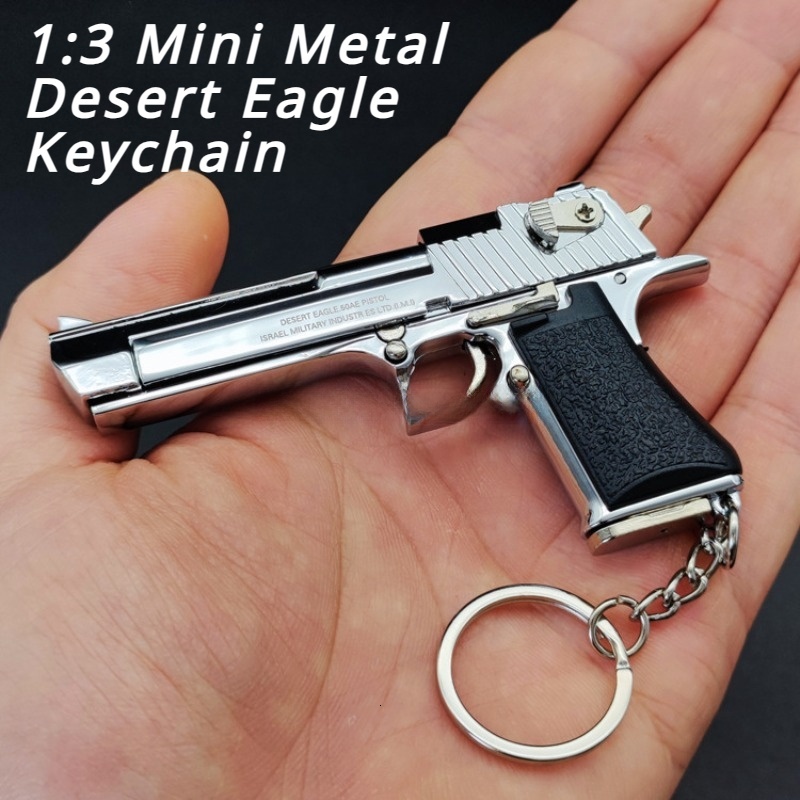 Desert Eagle Metal Mini Gun Model Alloy Keychain Look Real Collection Fidgets Toys Exquisite Portable Impressive Decorations Gifts-image-1049357842