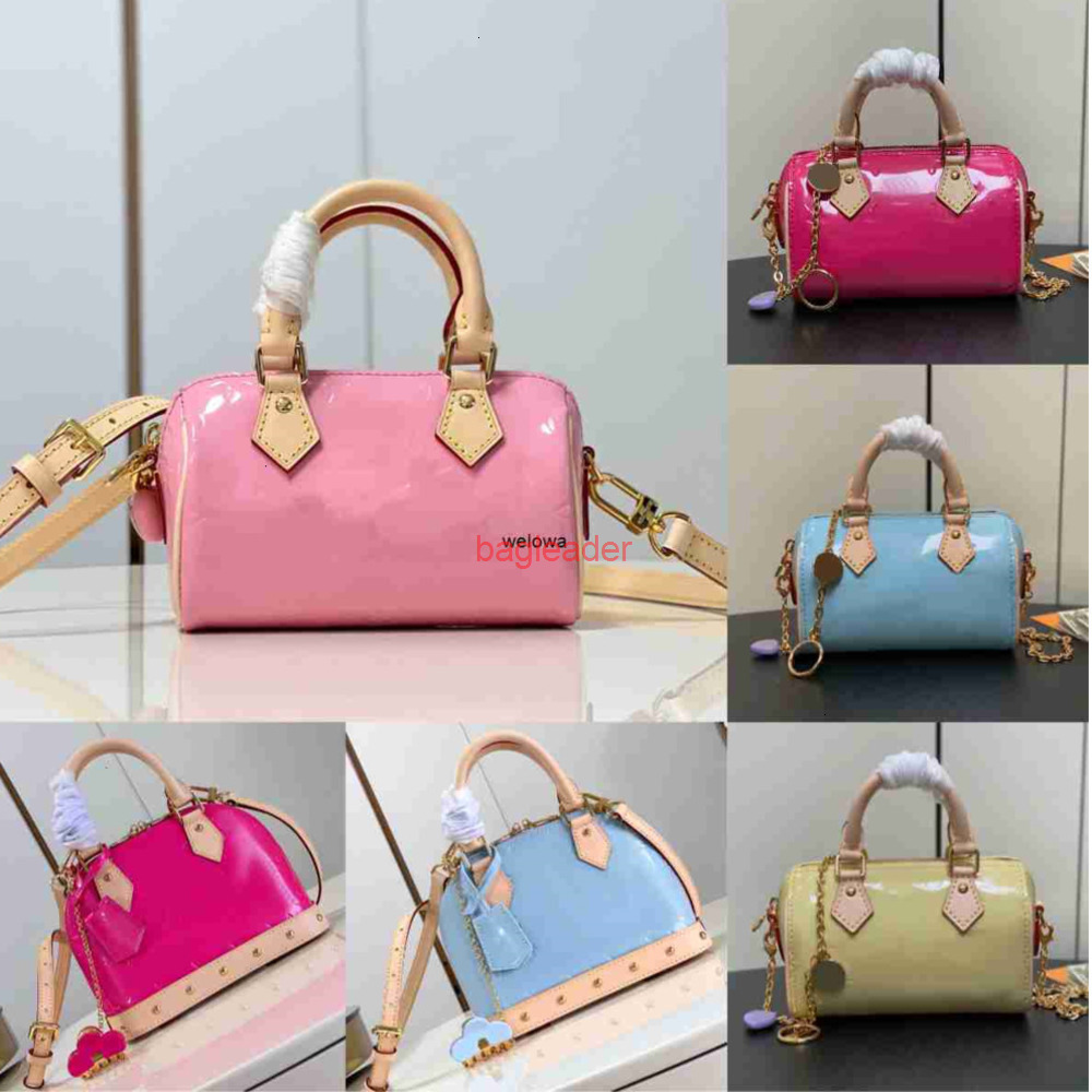 new women bag pink cowhide patent leather handbag crossbody pillow designer Wholesale