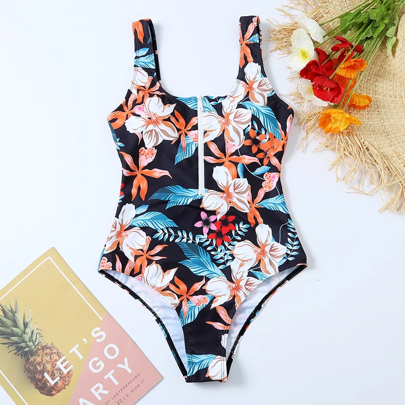 2024 Swims de maillot de bain à fermeture éclair imprimé Femmes de maillots de bain sexy baigniers de baignade de baignade de natation mail