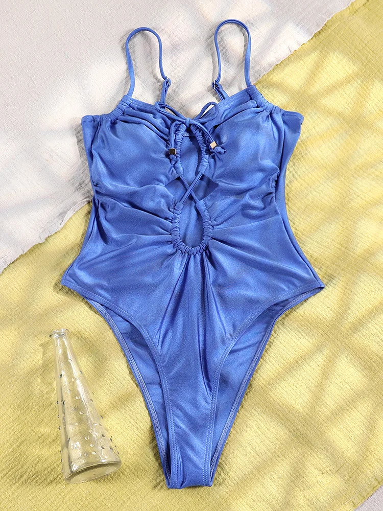 Miyouj Hollow Maillot de bain Femme Bandage coloré couleur Summer Beachwear 250318