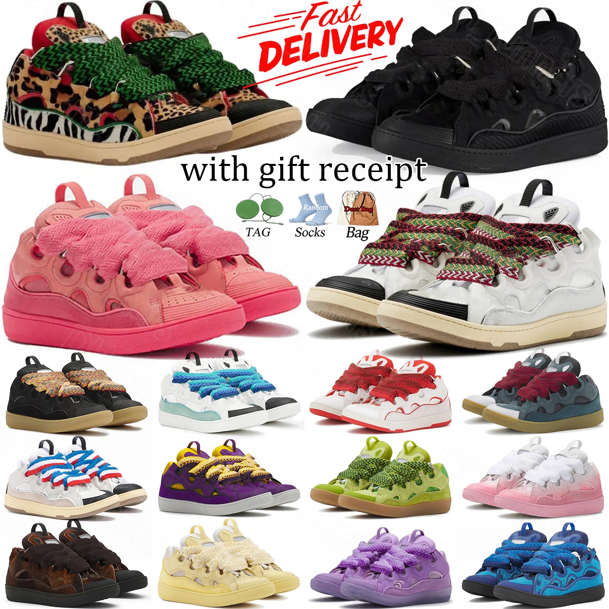 Designer Shoe Luxury Loafers Curb Sneakers Womens Fashion Calfskin Embossed Leopard Graffiti Plate-forme Bottoms Lace-up Mens Trainers Vintage Tenni