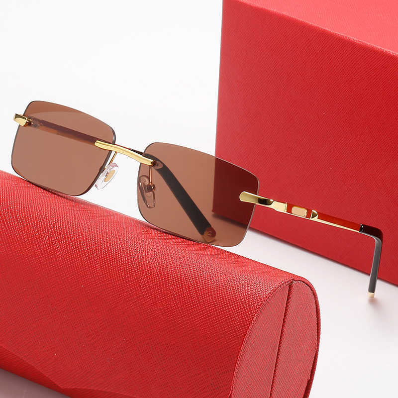 Designer Men women Sunglasses Fashion card family frameless mens large square new Womens optical glasses frame