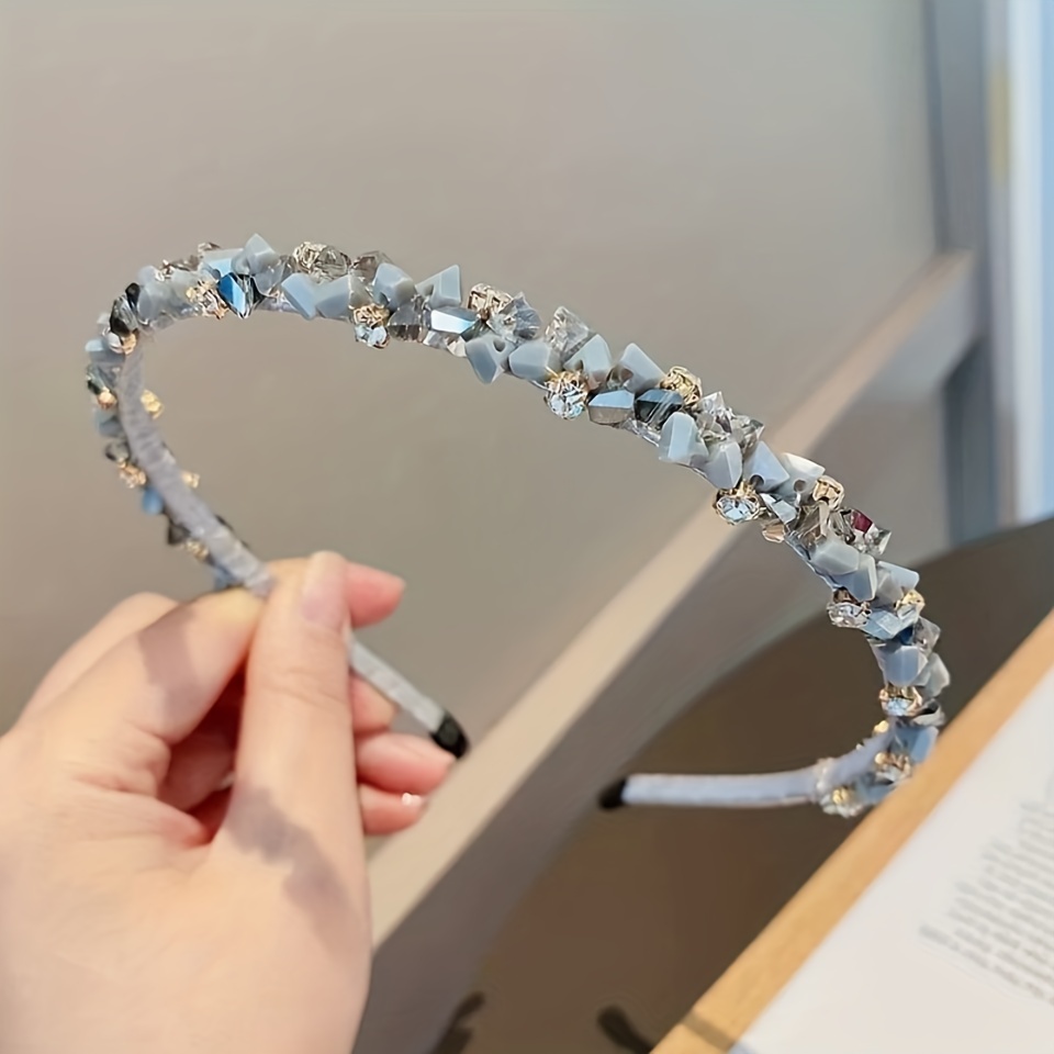 Elegant Feminine Headbands with Sparkling Faux Crystals - Ideal for Weddings & Evening Events-image-1049526458