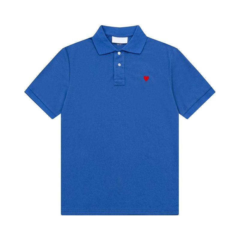 Cdgshirt Shirt Simple Pure Color Love Heart Graphic Icon Paris Fashion Streetwear Outdoor Casual Loose Lapel Shirt Old Money Wind Business Play Polo