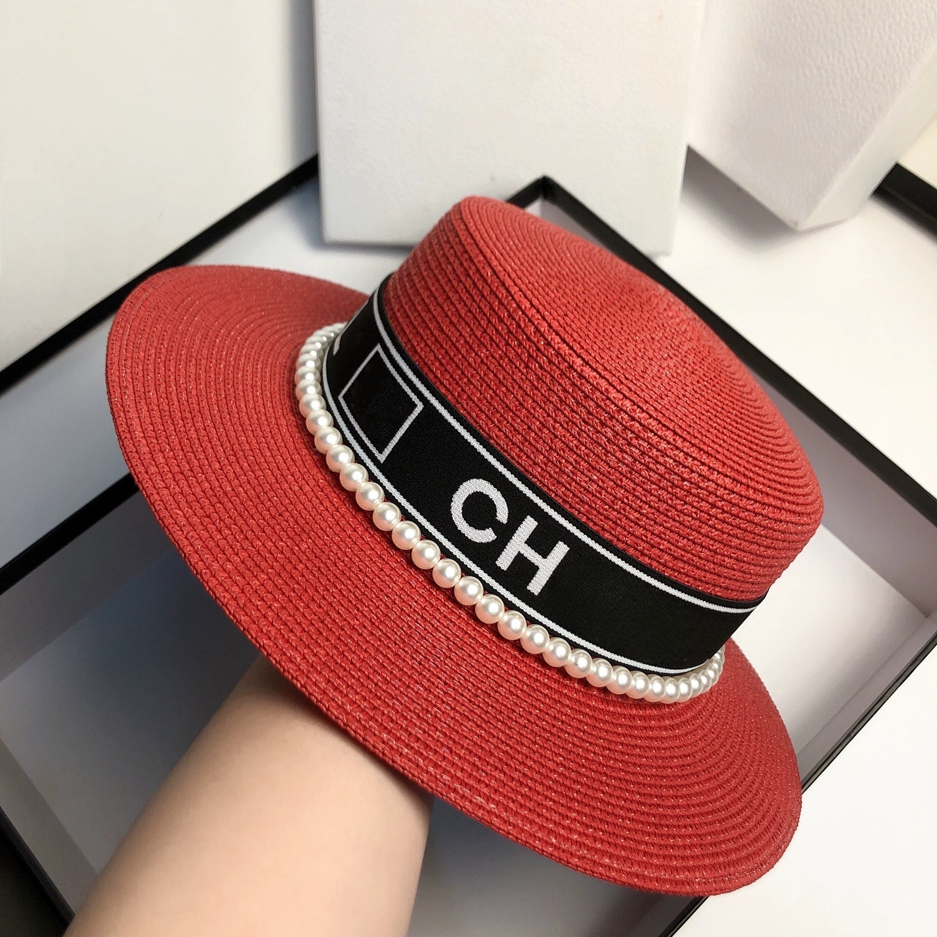Premium Natural Straw Hat for Women - Oversized Wide Brim Sun Protection Hat, Luxury Embroidered Logo, Beach Wedding & Boho Chic Summer Hat (Bulk