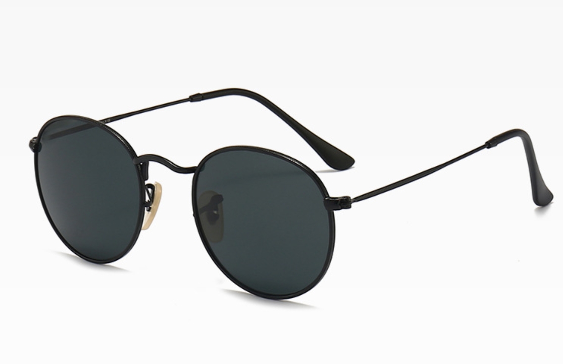 High Quality Mens Womens Sunglasses Eyewear Classic Sun Glasses Metal Black 50mm Vintage Glass Lenses Come With Brown Case