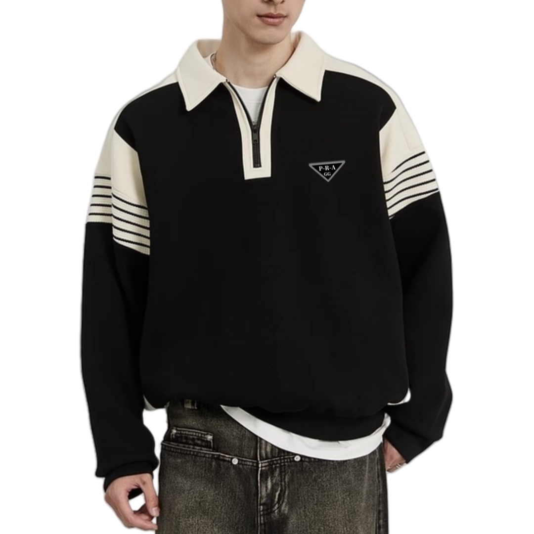 GG-P-R-A Designer Mens Designer Hoodies Sweatshirts Brand Fashion Casual Contrast Half Zip Sweater Sweatshirt Hoodie Quality Hoodie Sleeve Shirt