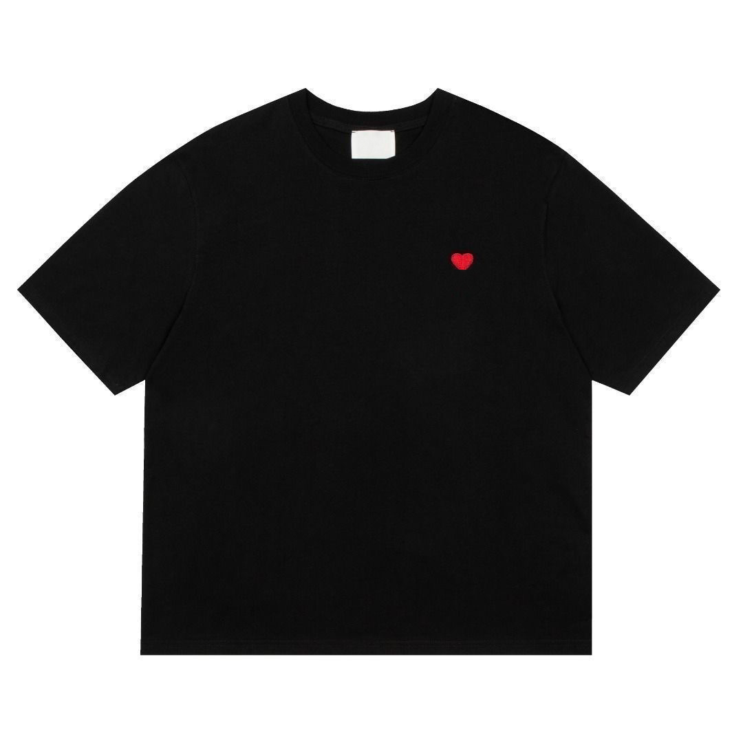 Cdgshirt Shirt Simple Pure Color Love Heart Graphic Icon Paris Fashion Streetwear Outdoor Casual Loose Lapel Shirt Old Money Wind Business Play Polo