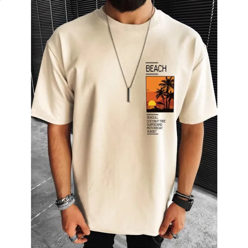 Summer Mens Printed Pattern Cotton T-shirt Fashion Loose Y2K Couple Funny Printed T-shirt Daily Casual Large T-shirt 250318