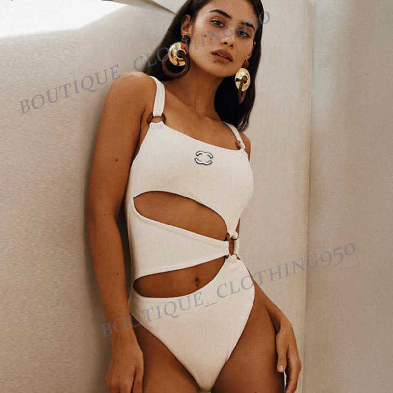 Designer de maillots de bain féminin d'été sexy de maillot de bain blanc coupé en maillot de bain push up up usurs de baignade à la plage pour fe
