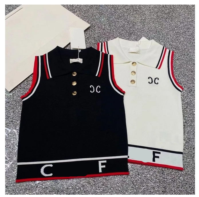 Women T shirts 2025 designer tshirt clothes womens clothing cardigan sleeveless V -neck embroidered sweater