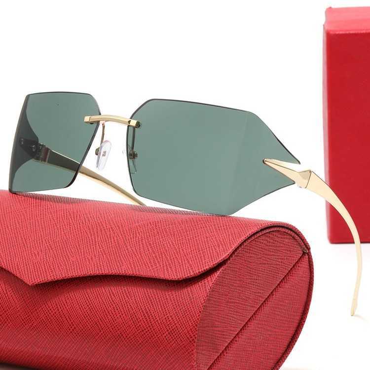 Designer Men women Sunglasses Gold framed mercury colored frameless sunglasses for round face slimming style high-end 2024 new