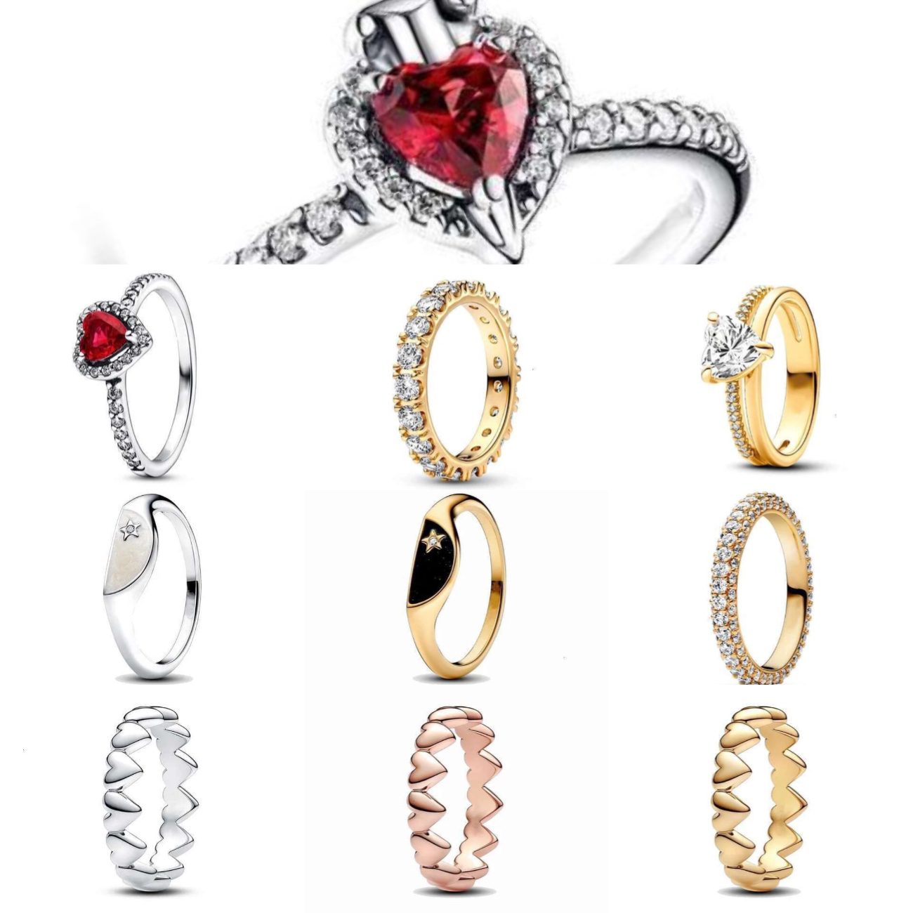 designer ring high quality popular jewelry women 925 silver luxurious ring set women girls wedding party jewelry designer love ring heart band rings