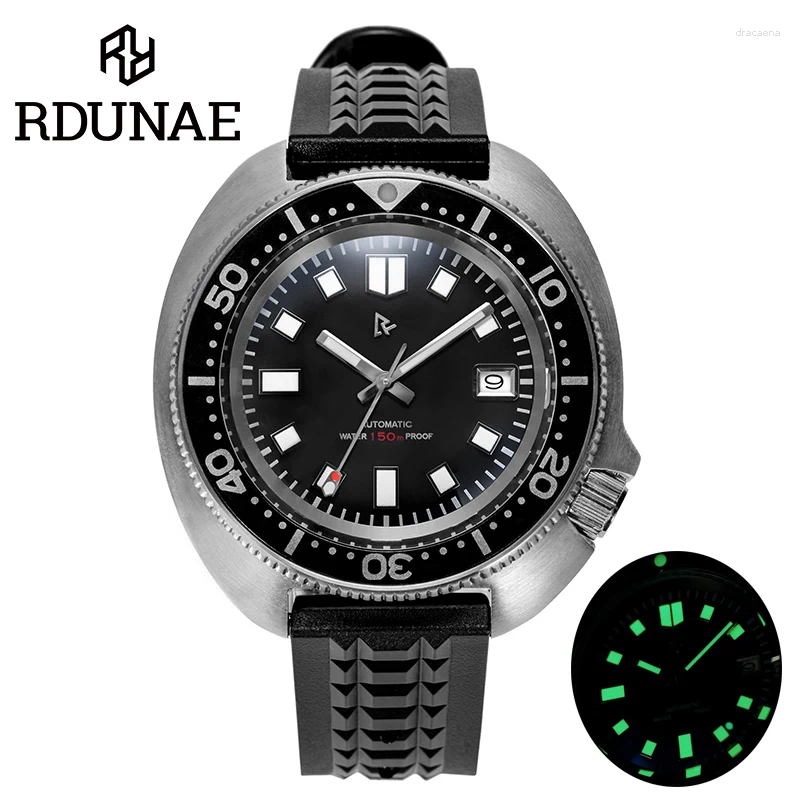 Montre-bracelets Rdunae R2X Diver Watch pour hommes NH35 Mouvement Sapphire C3 Luminal 150m Imperpose des montres mécaniques automatiques 41 mm