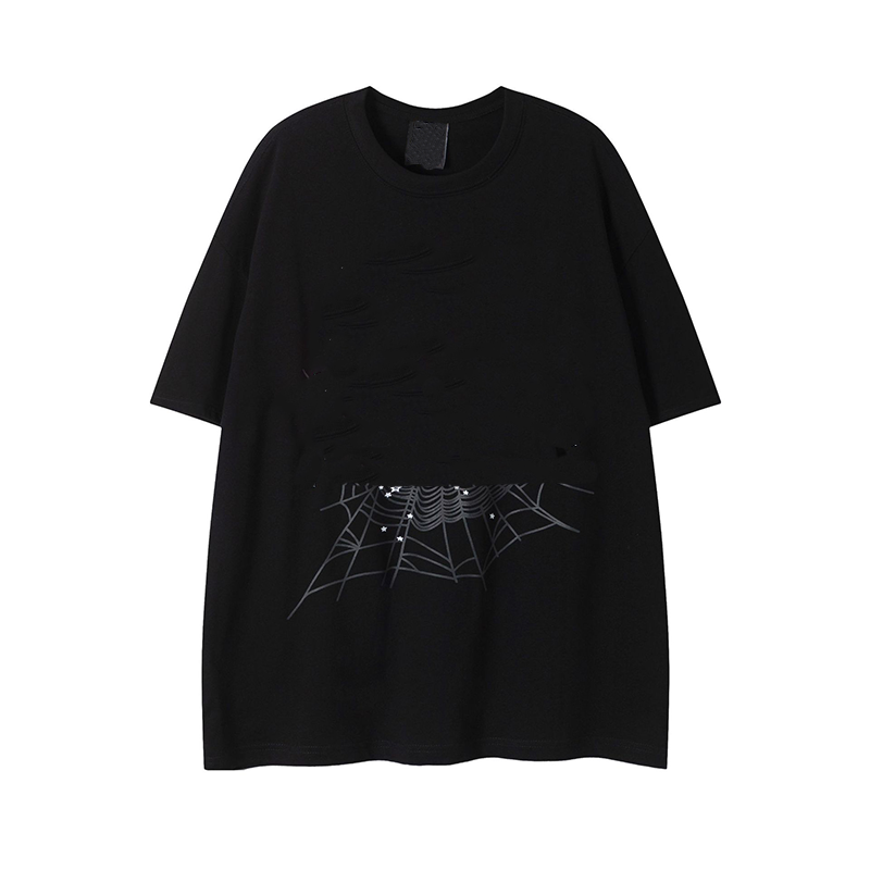 Spider Shirt Designer Spidrr Brands Foam Printing Summer New Young Thug Short Sleeve Mens Womens Grey Oversized Loose Spyder T Shirt Tees Sweat Spid