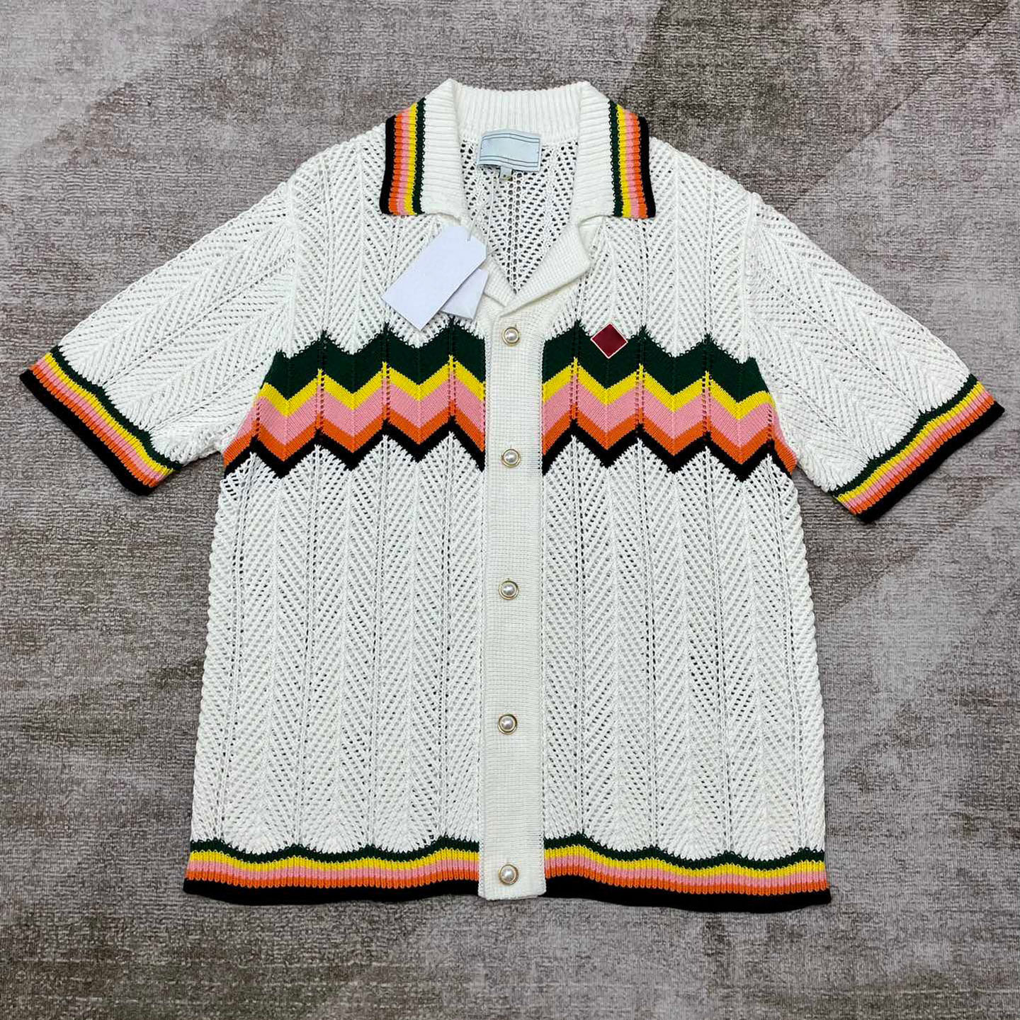Casablancalys Mens Designer T Polo Set Vintage Sweater Loose Cardigan Shirts Men Knitwear Shirt High Quality Pure Cotton Tops 39E