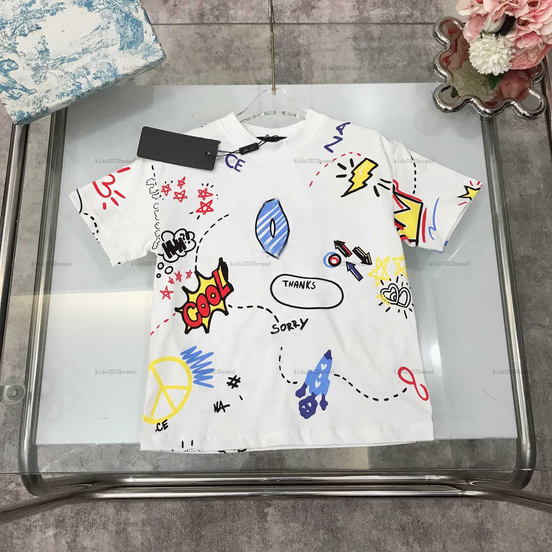 New baby T-shirt Cartoon graffiti design child tshirt Round neck kids designer clothes boys girls Short Sleeve tees A223X07N055